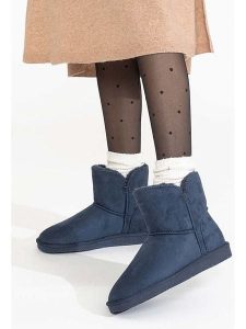 Blackfield Botki zimowe "Bellevue" w kolorze granatowym rozmiar: 36. Niebieskie botki Blackfield, na zimę, bez wzorów, z materiału, bez obcasa, bez zapięcia. Za 161,95 zł.