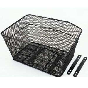 Koszyk rowerowy Enero 39,5x30x20CM metalowy na bagażnik. Czarne shopper bag ENERO, bez wzorów, bez dodatków. Za 27,98 zł.