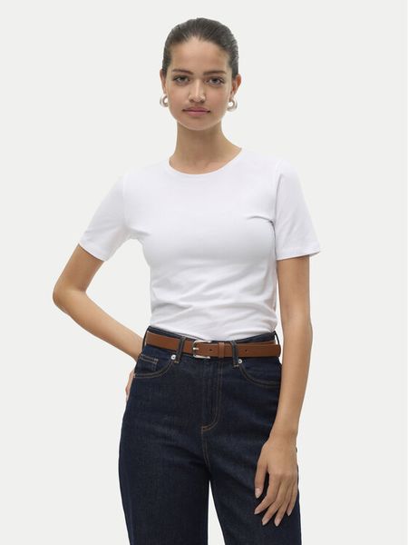 Vero Moda T-Shirt Lulu 10323755 Biały Regular Fit. Białe t-shirty Vero Moda, s, bez wzorów, z bawełny, bez kołnierzyka, bez ramiączek. Za 49,99 zł.