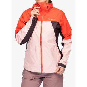 Kurtka przeciwdeszczowa damska Columbia Inner Limits IV Jacket. Czerwone kurtki Scarpa, bez wzorów, bez kaptura. Za 524,99 zł.