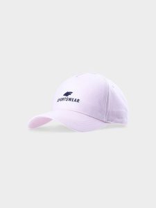 4F Czapka z daszkiem strapback uniseks - różowa S/M. Czerwone czapki 4f, bez wzorów, z bawełny, klasyczne. W wyprzedaży za 39,99 zł.