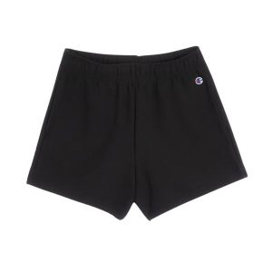 Spodenki treningowe damskie Champion Shorts. Czarne szorty Champion, bez wzorów, z bawełny. W wyprzedaży za 116,00 zł.