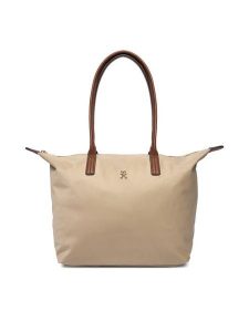 Tommy Hilfiger Torebka Popette Tote AW0AW17711 Brązowy. Brązowe torebki klasyczne TOMMY HILFIGER, bez wzorów, z materiału, bez dodatków. Za 339,99 zł.