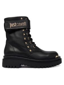 Just Cavalli Trapery 79RA3S93 ZSD53 Czarny. Czarne buty zimowe Just Cavalli, ze skóry, bez obcasa, bez zapięcia. Za 739,99 zł.