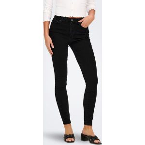 ONLY Dżinsy "Iconic" - Skinny fit - w kolorze czarnym rozmiar: W26/L32. Czarne jeansy ONLY, z aplikacjami, ze skóry, z podwyższonym stanem. Za 70,24 zł.