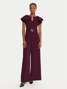 Rinascimento Kombinezon CFC0125317003 Bordowy Regular Fit. Czerwone sukienki Rinascimento, m, bez wzorów, z syntetyku, bez kołnierzyka, bez ramiączek. Za 569,99 zł.