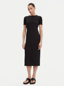 Calvin Klein Sukienka codzienna K20K208299 Czarny Slim Fit. Czarne kombinezony Calvin Klein, s, bez wzorów, z bawełny, bez kołnierzyka, bez ramiączek. Za 239,99 zł.