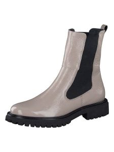 Paul Green Skórzane sztyblety w kolorze szaro-czarnym rozmiar: 38. Czarne botki Paul Green, bez wzorów, bez zapięcia. Za 186,63 zł.