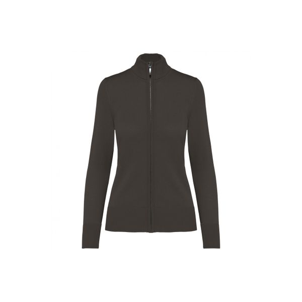 Damski kardigan zapinany na zamek Kariban. Szare kurtki KARIBAN, bez wzorów, bez kaptura. Za 213,00 zł.