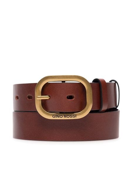 Gino Rossi Pasek Damski BLYL23003 Brązowy. Brązowe paski Gino Rossi, bez wzorów, ze skóry. Za 99,99 zł.