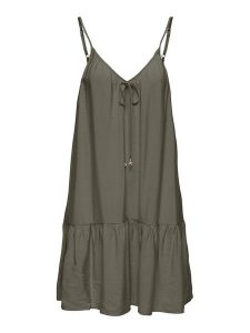 ONLY Sukienka letnia Misara 15373962 Zielony ciemny Regular Fit. Zielone sukienki ONLY, na lato, m, bez wzorów, z wiskozy, bez kołnierzyka, bez ramiączek. Za 149,99 zł.