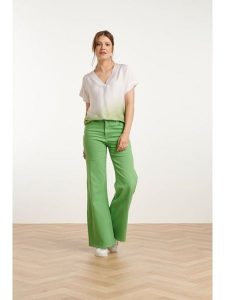 Smashed Lemon Dżinsy - Flared fit - w kolorze zielonym rozmiar: L. Zielone jeansy Smashed Lemon, bez wzorów. Za 159,59 zł.