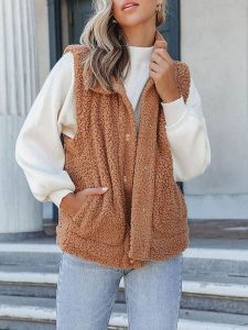 LA Angels Kamizelka pluszowa w kolorze jasnobrązowym rozmiar: XL. Brązowe kamizelki LA Angels, xl, bez wzorów, bez kołnierzyka, bez ramiączek, bez kaptura. Za 165,99 zł.