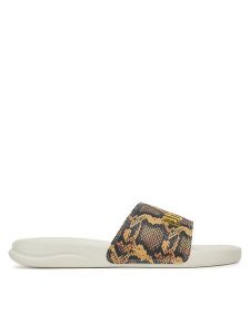 Puma Klapki Popcat 20 Snake Chic 401706 02 Beżowy. Brązowe klapki Puma, bez wzorów, ze skóry, bez obcasa. Za 99,99 zł.