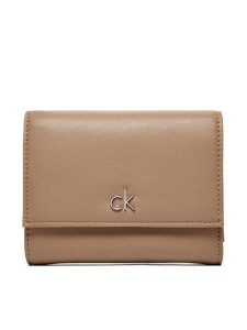 Calvin Klein Portfel Ck Daily Medium Trifold_Pbl K60K612851 Beżowy. Brązowe portfele Calvin Klein, bez wzorów, ze skóry. Za 159,99 zł.