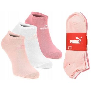 Skarpety 3 pary niskie z bawełną różowe PUMA. Czerwone skarpetki Puma, bez wzorów, z bawełny. Za 29,90 zł.