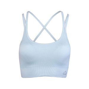 Bezszwowy Stanik Sportowy Shape Up BeShaped. Niebieskie biustonosze sportowe BESHAPED, bez wzorów, z nylonu. W wyprzedaży za 152,15 zł.