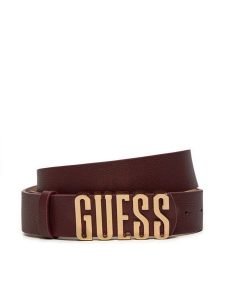 Guess Pasek Damski BW9113 P4235 Bordowy. Czerwone paski Guess, z aplikacjami, ze skóry. Za 139,99 zł.