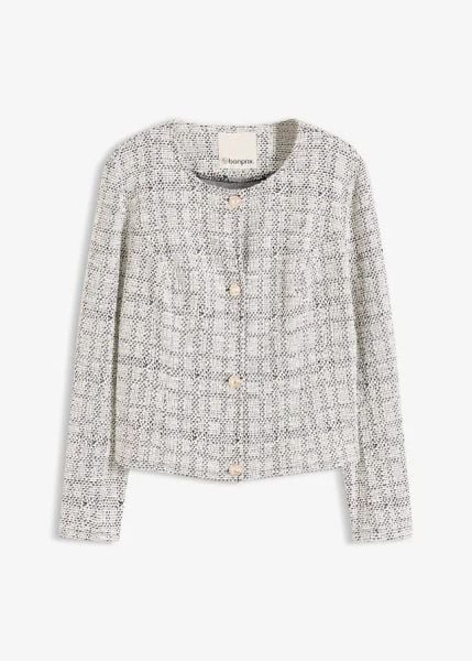 Kardigan z bawełnianej tkaniny boucle. Czarne kardigany bonprix, z bawełny. Za 144,99 zł.