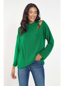LA Angels Bluza w kolorze zielonym rozmiar: XL. Zielone bluzy LA Angels, xl, bez wzorów, z wełny, bez kaptura. Za 105,38 zł.