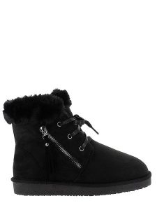 Blackfield Botki zimowe "Celia" w kolorze czarnym rozmiar: 38. Czarne botki Blackfield, na zimę, bez wzorów, z materiału, z okrągłym noskiem, bez obcasa, na platformie, bez zapięcia. Za 185,95 zł.