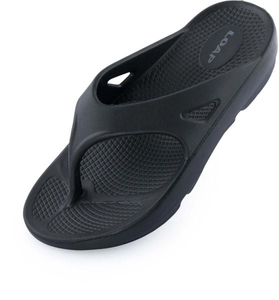 Damskie klapki Loap Kara czarne. Czarne klapki LAP, bez wzorów, z materiału, bez obcasa. Za 120,99 zł.