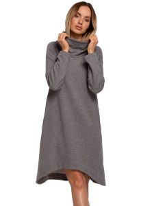 Made of emotion Sukienka w kolorze szarym rozmiar: L. Szare sukienki Made Of Emotion, na co dzień, l, bez wzorów, z asymetrycznym kołnierzem, bez ramiączek, mini, asymetryczne. Za 212,45 zł.