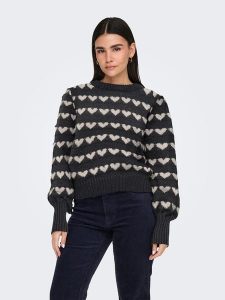 JDY Sweter w kolorze antracytowo-białym rozmiar: M. Białe swetry oversize JDY, m, bez wzorów, bez ramiączek. Za 145,26 zł.