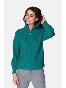 ASSUILI Kaszmirowy sweter w kolorze zielonym rozmiar: 40. Zielone swetry oversize Assuili, bez wzorów, z kaszmiru, bez ramiączek. Za 141,19 zł.