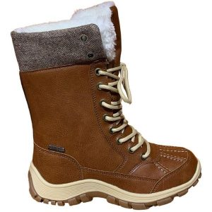 Damskie buty après-ski Élémenterre Elrington. Brązowe buty zimowe Elementerre, bez obcasa, bez zapięcia. Za 199,50 zł.