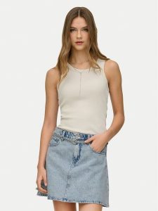 ONLY Top Val 15371705 Beżowy Regular Fit. Brązowe topy ONLY, m, bez wzorów, z wiskozy, bez kołnierzyka, bez ramiączek. Za 64,99 zł.