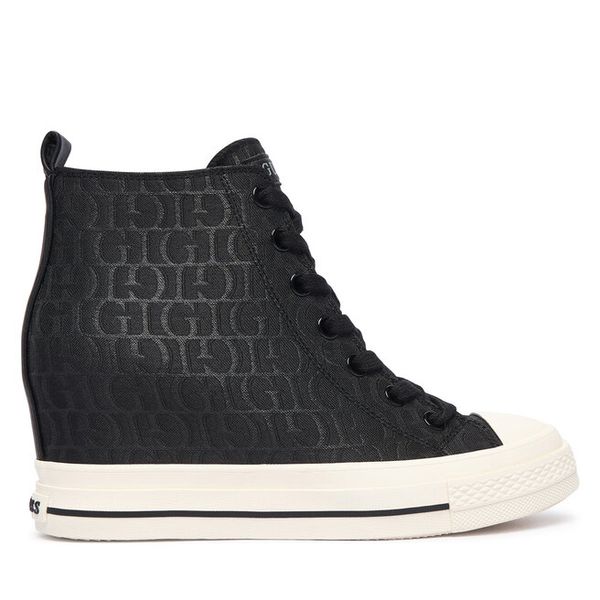 Trampki Guess. Czarne trampki Guess, z aplikacjami, bez zapięcia. Za 494,99 zł.