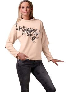 Heine Bluza w kolorze beżowym rozmiar: 40. Brązowe bluzy Heine, bez wzorów, bez kaptura. Za 73,45 zł.