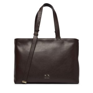 Torebka Armani Exchange. Brązowe shopper bag Armani Exchange, bez wzorów, bez dodatków. Za 729,99 zł.