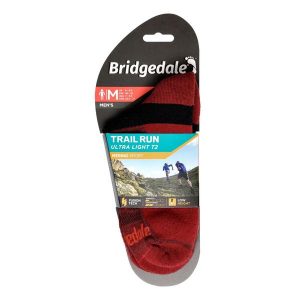 Skarpety do biegania Bridgedale UL T2 MERINO SPORT. Czerwone skarpetki Bridgedale, bez wzorów. Za 67,99 zł.