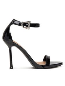 Guess Sandały FLPINS PAF03 Czarny. Czarne sandały Guess, z aplikacjami, ze skóry, bez obcasa, na szpilce, bez zapięcia. Za 588,99 zł.
