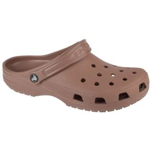 Klapki Crocs Classic Clog 10001-2Q9 brązowe. Brązowe klapki bez wzorów, z materiału, bez obcasa. Za 310,46 zł.