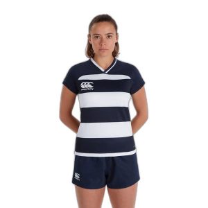 Damska koszulka w paski Canterbury Vapodri Evader. Białe bluzki CANTERBURY, m, bez wzorów, z materiału, sportowe, bez kołnierzyka, bez ramiączek. Za 314,50 zł.