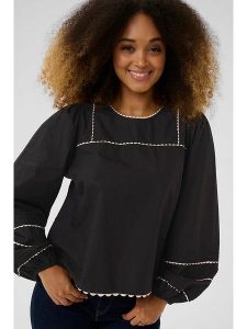 CULTURE Bluzka w kolorze czarnym rozmiar: L. Czarne bluzki Culture, l, bez wzorów, z bawełny, bez kołnierzyka, bez ramiączek. Za 104,99 zł.