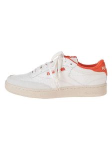 Reebok Skórzane sneakersy "Club C" w kolorze biało-pomarańczowym rozmiar: 42. Białe trampki Reebok, bez wzorów, bez zapięcia. Za 305,70 zł.