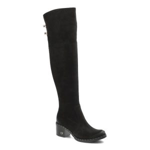 Czarne Kozaki Carinii Skórzane Buty Na Obcasie. Czarne kozaki Carinii, z aplikacjami, z nubiku, bez obcasa, na obcasie, bez zapięcia. Za 409,00 zł.