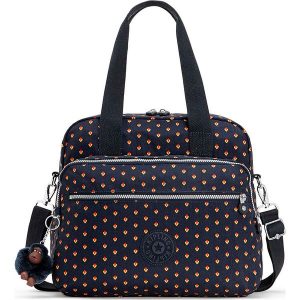Torebka "Kos M" w kolorze czarno-czerwono-żółtym - 36 x 31 x 21 cm. Torebki klasyczne marki Kipling. W wyprzedaży za 150,95 zł.