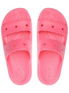 Crocs Klapki "Classic" w kolorze różowym rozmiar: 45/46. Różowe klapki Crocs, bez wzorów, z otwartym noskiem, bez obcasa. Za 87,81 zł.