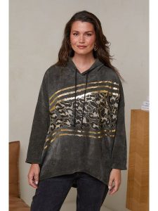 Curvy Lady Bluza w kolorze khaki rozmiar: 40/42. Brązowe bluzy Curvy Lady, bez wzorów, z kapturem. Za 109,78 zł.