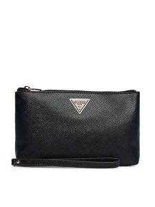 Guess Kosmetyczka Laurel II Slg SWZG74 59145 Czarny. Czarne torebki klasyczne Guess, z aplikacjami, ze skóry, bez dodatków. Za 219,99 zł.