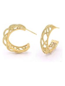 MOODE Kolczyki-półkreole "Arsinoe" rozmiar: onesize. Żółte kolczyki MOODE, ze stali. Za 43,99 zł.