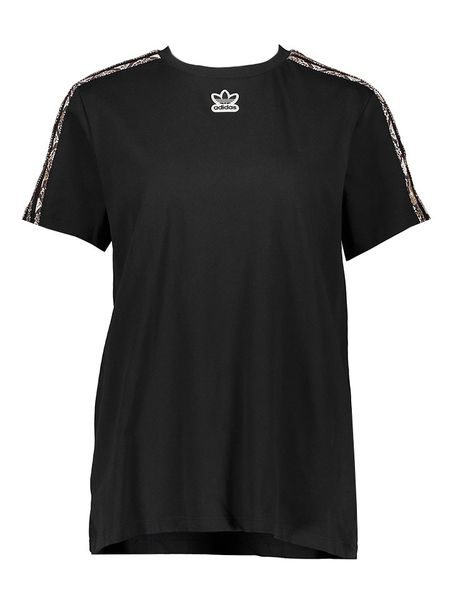Adidas Koszulka "Snake" w kolorze czarnym rozmiar: 36. Czarne bluzki ADIDAS, bez wzorów, z bawełny, bez kołnierzyka, bez ramiączek. Za 74,63 zł.