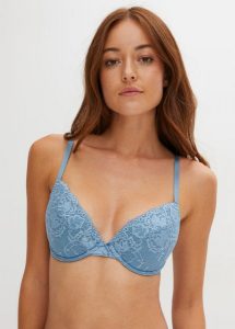 Biustonosz push up z delikatną koronką (3 szt.). Czerwone biustonosze bonprix, bez wzorów, z bawełny. Za 104,99 zł.