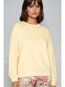 Monki Bluza w kolorze żółtym rozmiar: L. Żółte bluzy Monki, l, bez wzorów, bez kaptura. Za 39,99 zł.