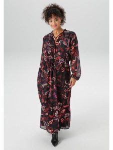 Aniston Sukienka w kolorze czarno-różowym rozmiar: 50. Czarne sukienki Aniston, bez wzorów, bez kołnierzyka, bez ramiączek, maxi. Za 87,40 zł.